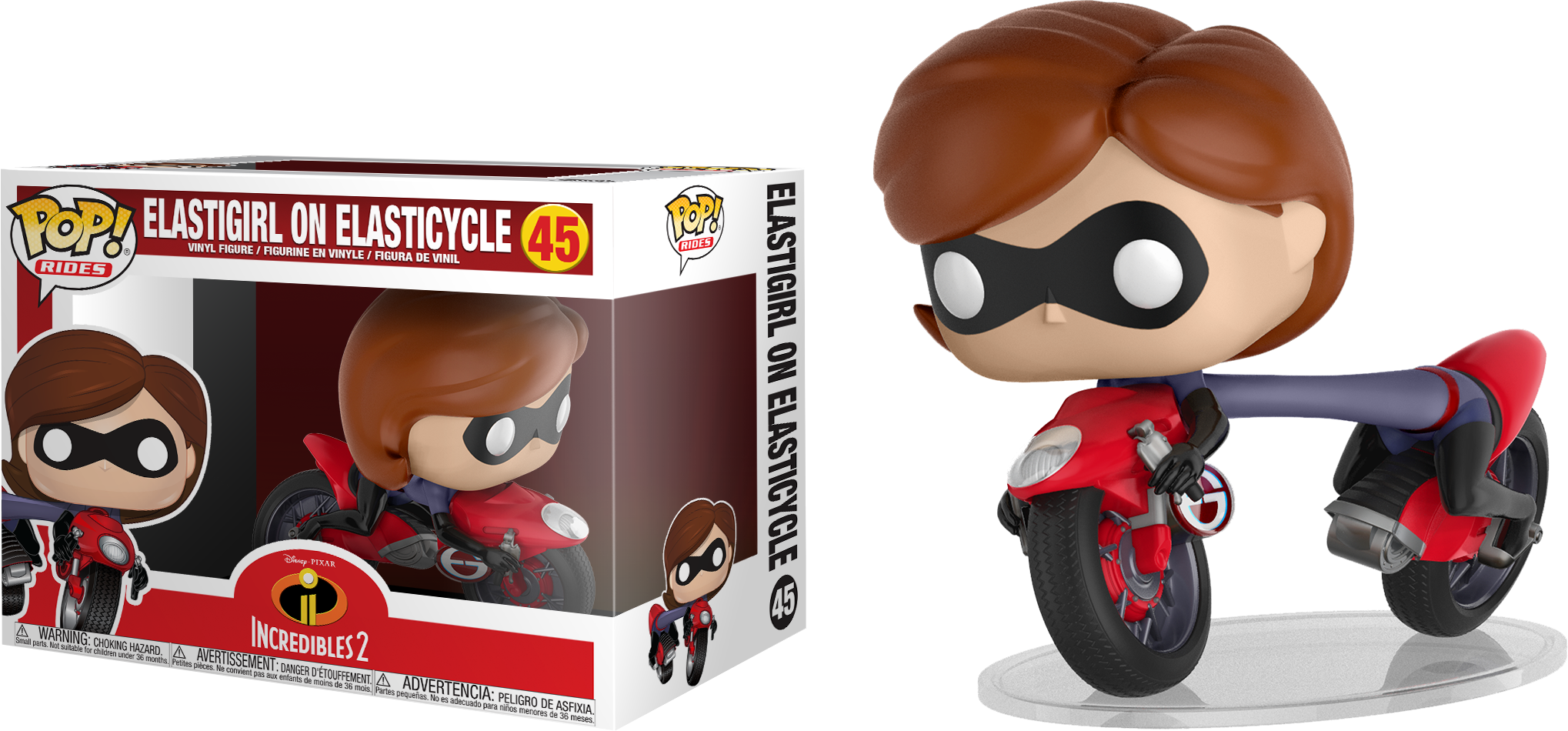 Pop Figure Disney Elastigirl On Elasticycle - Funko Pop Incredibles 2 (2038x950), Png Download