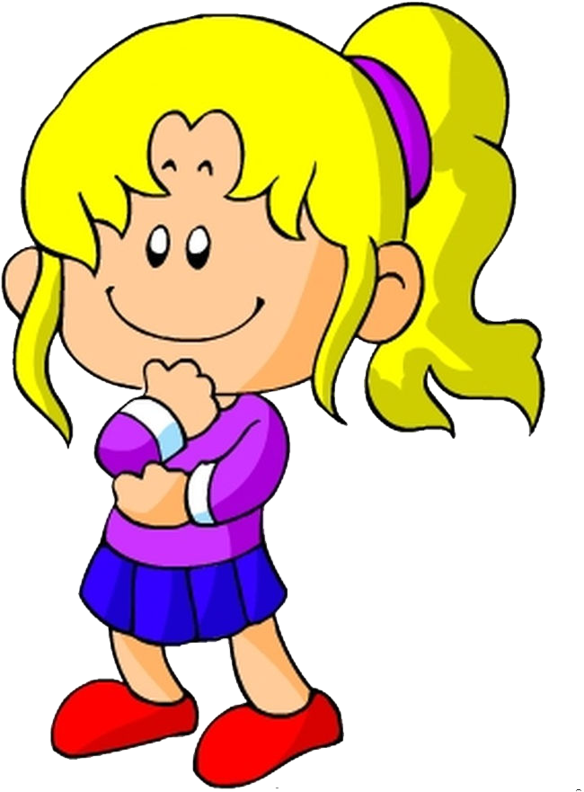 Cartoon Child Clip Art - Niña Pensando Dibujo (650x881), Png Download