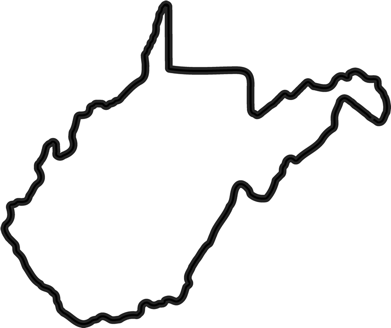 West Virginia Outline Rubber Stamp State Rubber Stamps - State Of West Virginia Clip Art (800x800), Png Download