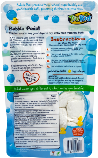Trukid Bubble Podz Eczema Care Bubble Bath - Trukid Eczema Bubble Podz, Natural Bubble Bath (700x700), Png Download