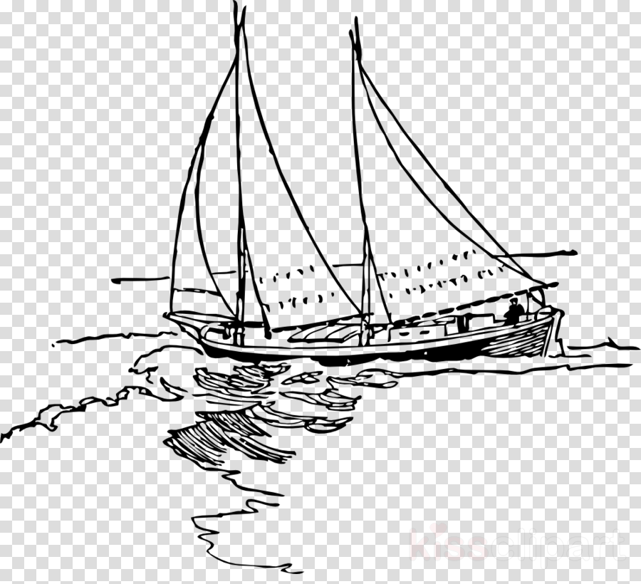 Sailboat Drawing Tile Coaster (900x820), Png Download
