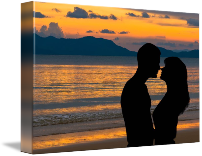 Couple Silhouette Sunset - Starting Over By Paula Judith Johnson (650x502), Png Download