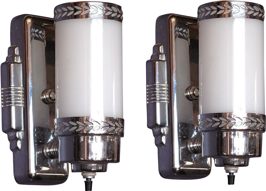 Modern Wall Sconces With Milk Glass Tube Lamps - Sconce (915x915), Png Download