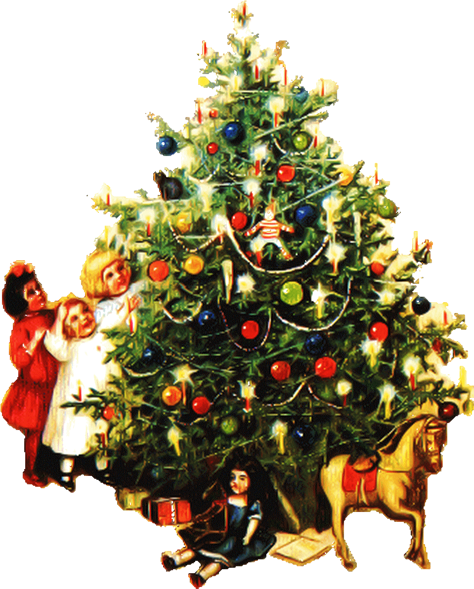Tubes Gifs Sapins De Noël - Christmas Tree C1890 Poster Print By Unknown (24 X (963x1200), Png Download