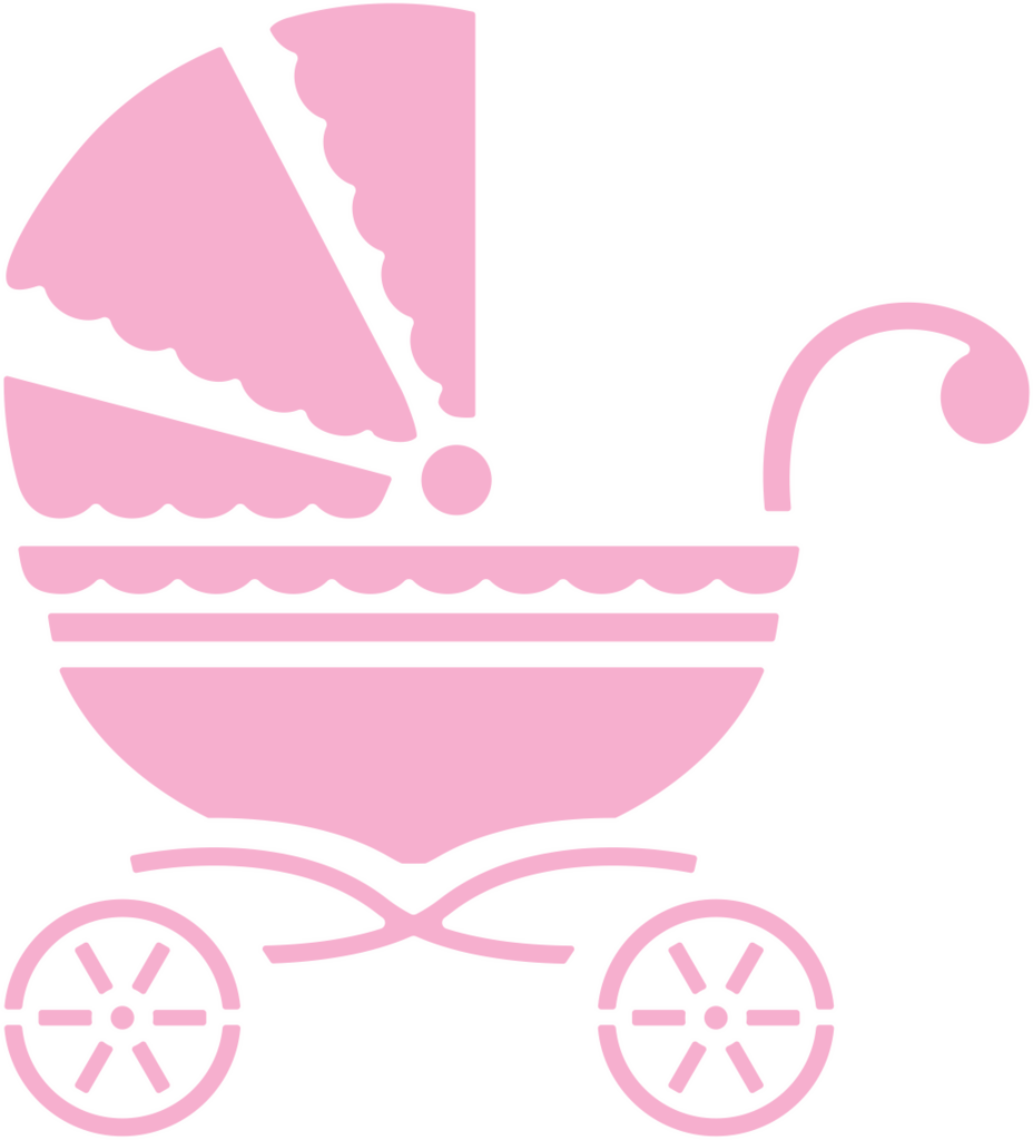 Baby Carriage Die / Suaje De Corte De Carriola - Pink Baby Carriage Clipart (928x1024), Png Download