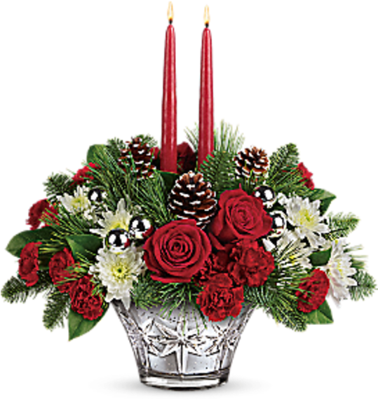 Sparkle Star Glass Centerpiece - 49.95 Flower Arrangements Teleflora (600x673), Png Download