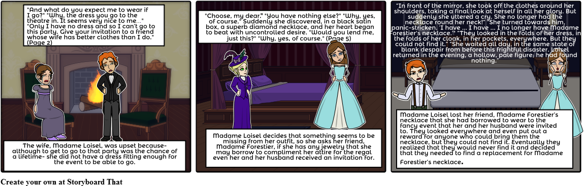 "the Necklace" Conflict - Cartoon (1164x385), Png Download