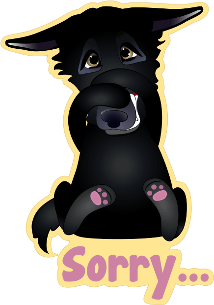 Nero The Black Dog Cute Funny Comic Pet Stickers Messages - Sticker (618x618), Png Download