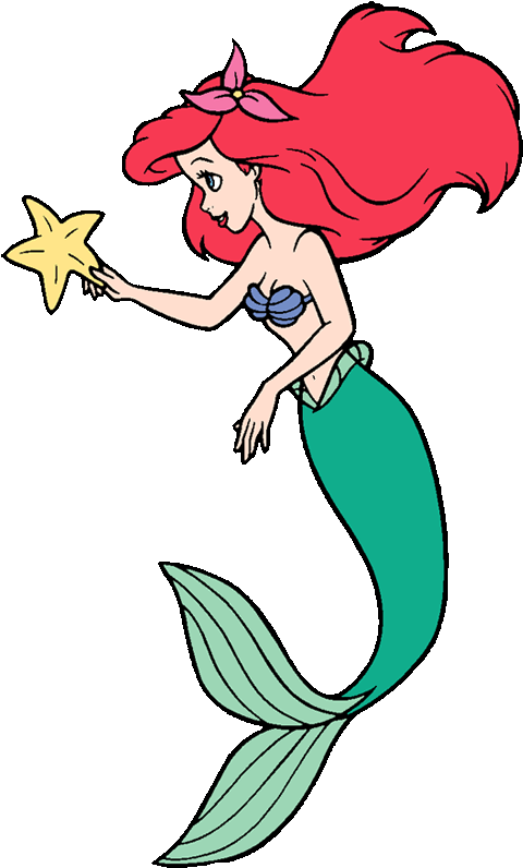 Fish Little Mermaid Clipart - Disney's The Little Mermaid Ariel Christmas (500x804), Png Download