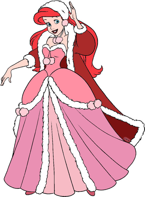 Ariel - Disney's The Little Mermaid Ariel Christmas (500x675), Png Download