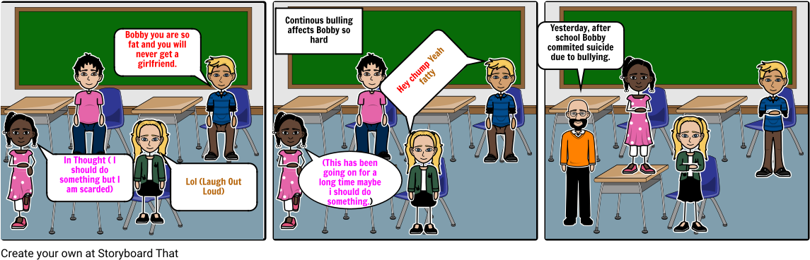 Bulling Is Wrong - Cartoon (1164x385), Png Download