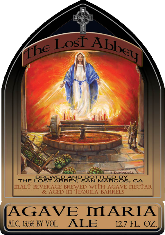 The Lost Abbey To Release New Tequila Barreled Beer - Lost Abbey Agave Maria Ale - 375 Ml Bottle (568x811), Png Download