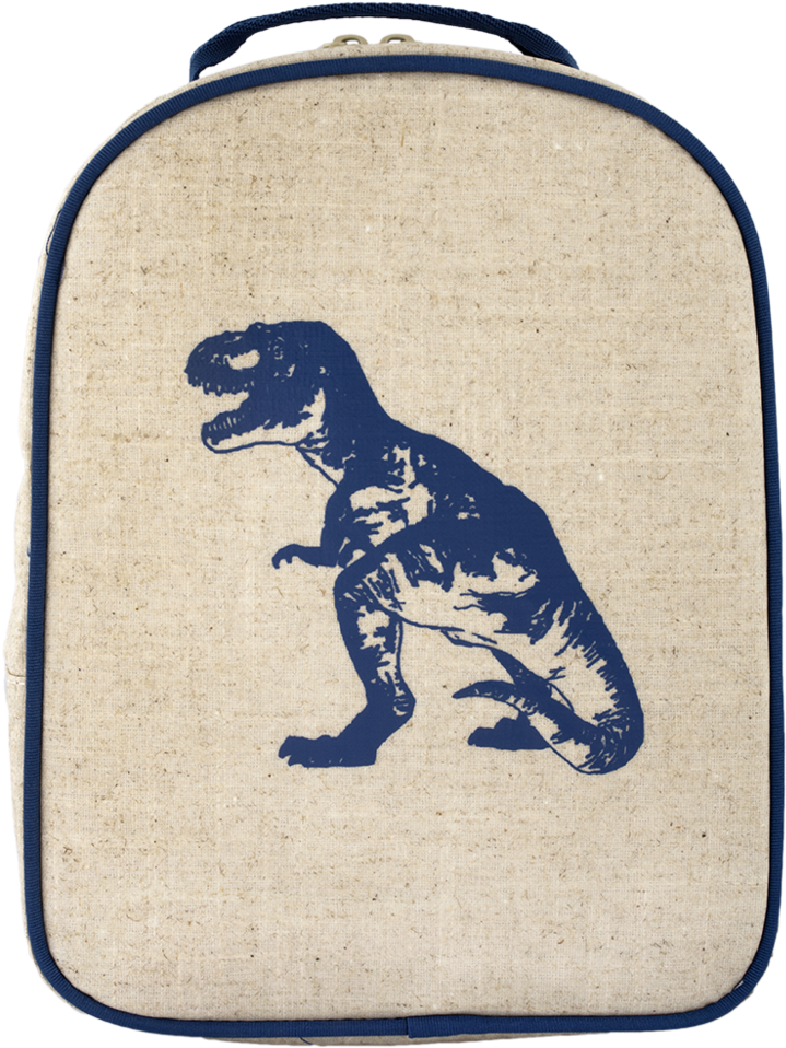 Blue Dinosaur Matching Lunch Box To Toddler Backpack - So Young Grade School Backpack (735x1024), Png Download