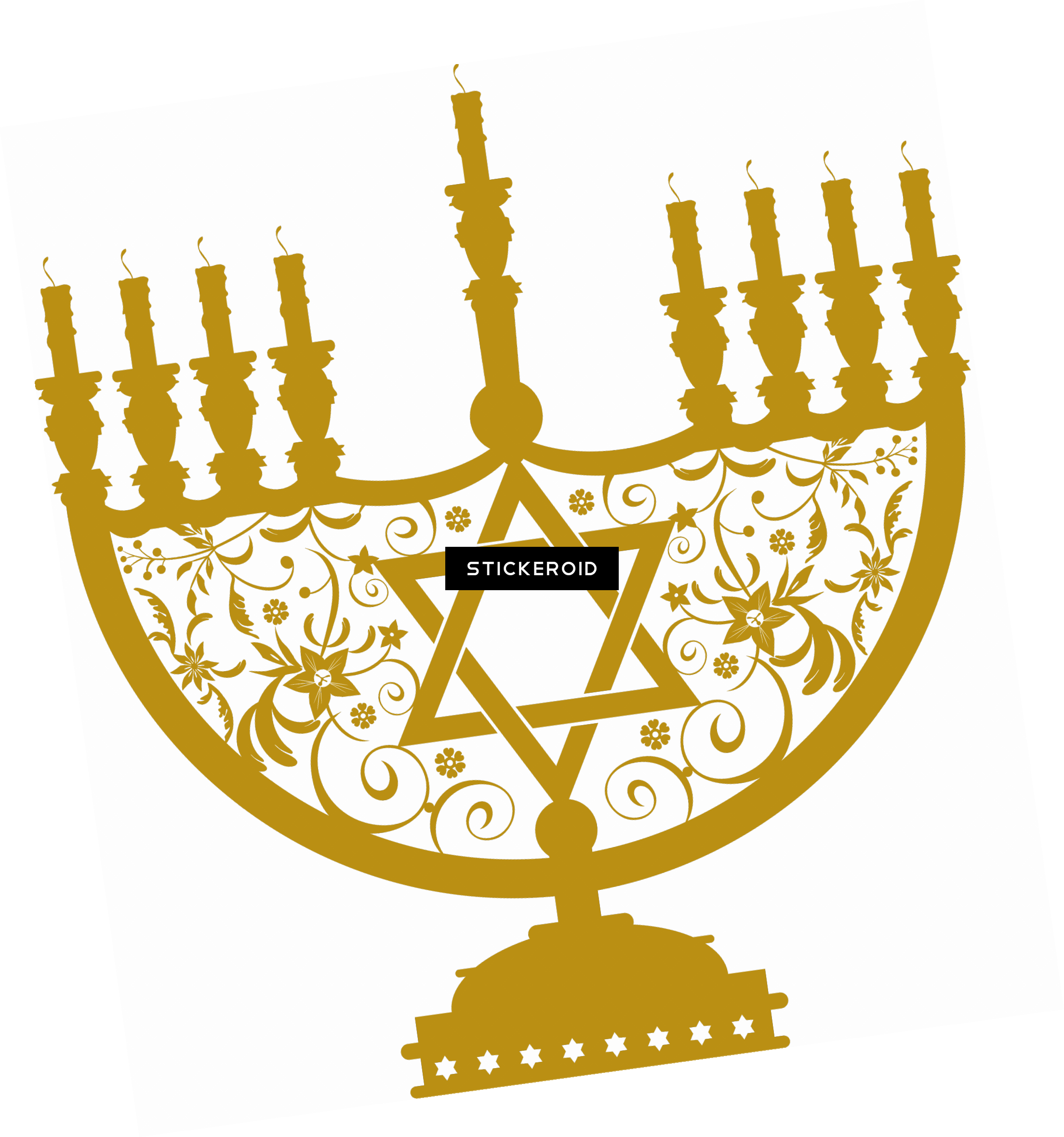 Menorah Gold Clipart - Hebrew Calendar 2018: 16 Month Calendar [book] (2208x2360), Png Download