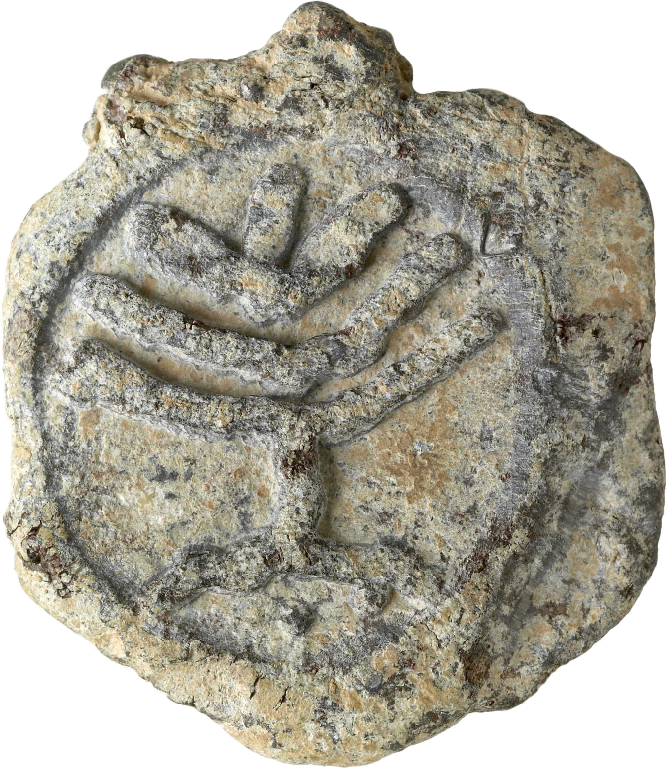File - Byzantine - Menorah Token - Walters 55100 - - Menorah (1350x1553), Png Download