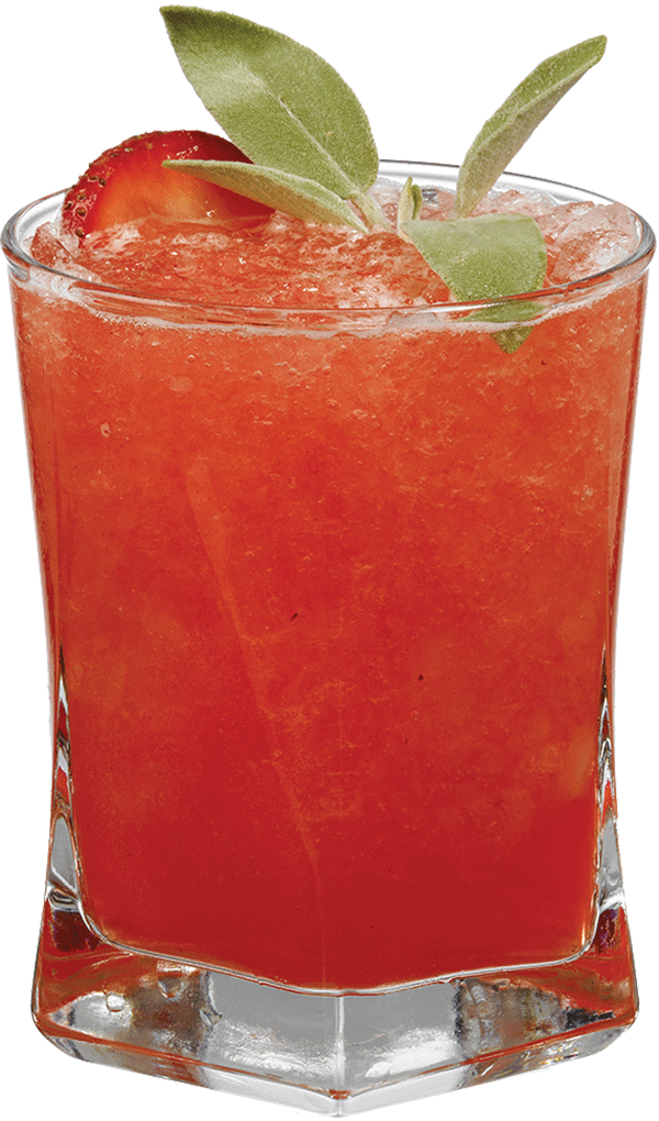 Strawberry Bramble - Strawberry Daiquiri On The Rocks (600x1020), Png Download