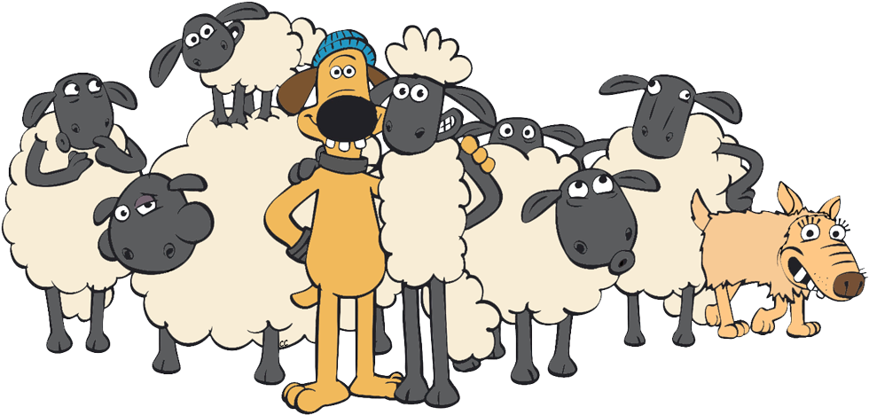 Cartoon Sheeps - Shaun The Sheep Art (990x473), Png Download