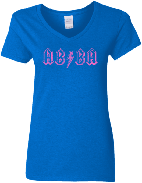 Abba Lightning Bolt Ladies' V Neck T Shirt - Joma Camiseta Champion Iv (600x600), Png Download