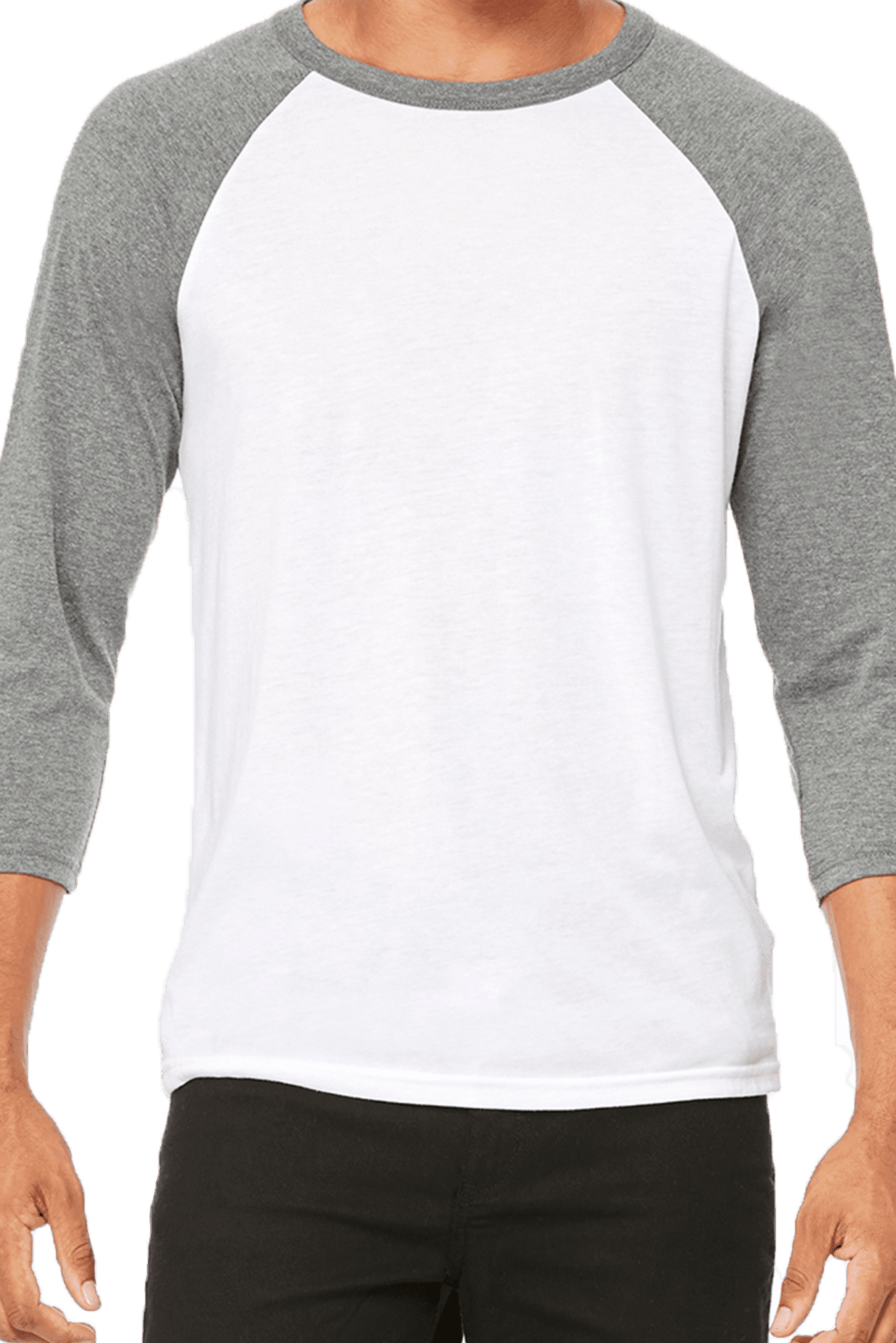Black Friday Tribe Unisex 3/4 Sleeve Tee - Bella Canvas 3200 White Deep Heather (1334x2000), Png Download