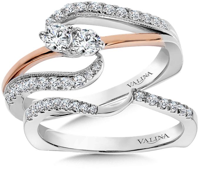 Valina Two-stone Diamond Engagement Ring Moutning In - Engagement Ring (800x800), Png Download