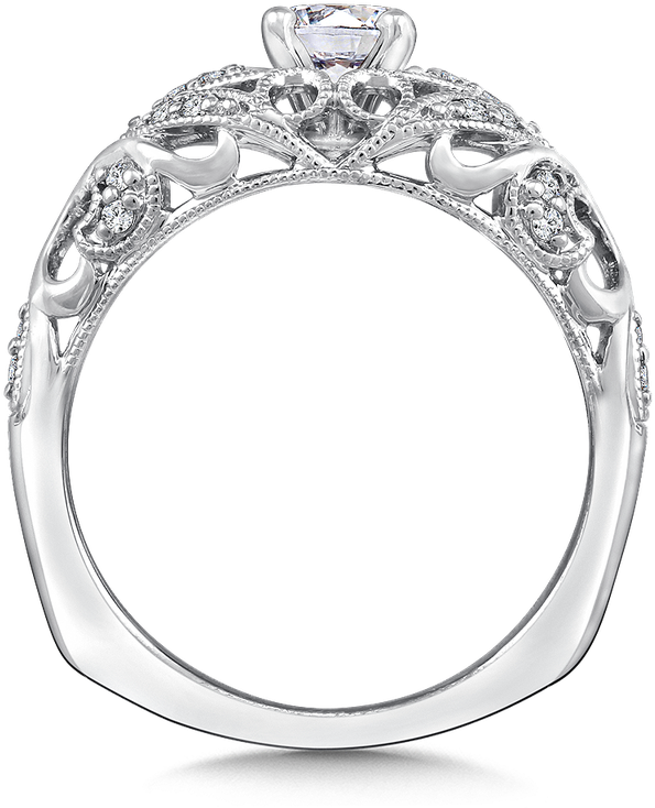 Valina Diamond Engagement Ring Mounting In 14k White - Engagement Ring (800x800), Png Download