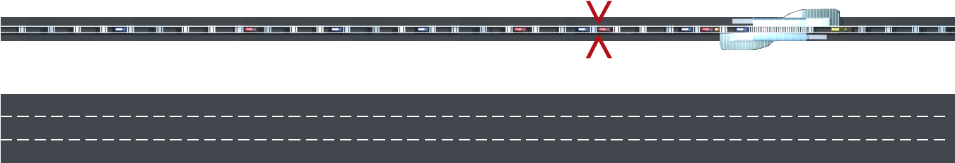 A Single Track With Vehicles Carrying ~1 Person Cruising - Parallel (1350x400), Png Download