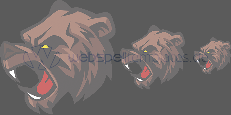 Clan Logo Vector Sizes L030 Mascot Grizzly Bear - Bear (800x400), Png Download