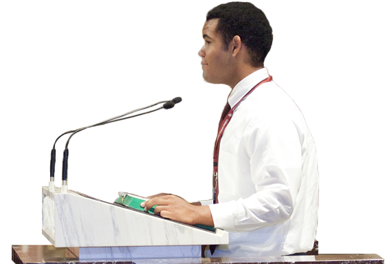 Boy At Pulpit - Sitting (1000x500), Png Download