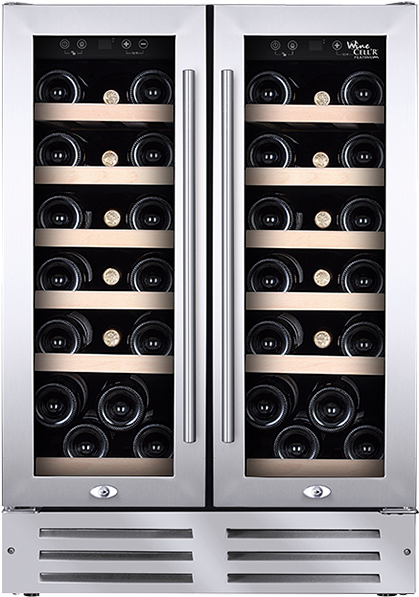 Image For Wine Cell'r 38 Bottles Wine Cellar - Baumatic Bwc6038fs 38 Bottle Wine Cooler Cabinet | (519x804), Png Download