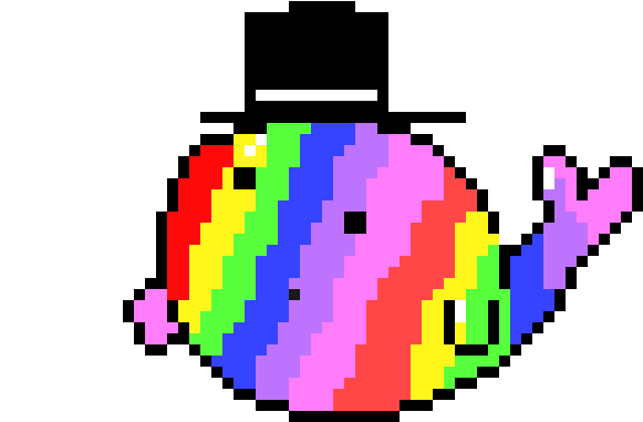 Walter The Fabulous Dope Rainbow Walrus - Pixel Art (720x550), Png Download