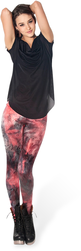Fairy Paint Red/black Leggings - Hat (683x1024), Png Download