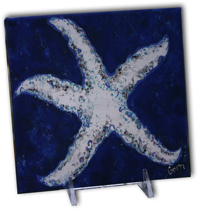 Stacks Image - My Island Whitestarfish By Gerri Hyman Painting Print (794x844), Png Download