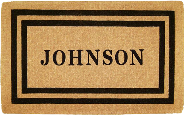 Luxury Coir Collection - 24x57 Spf Welcome Mat - Brn Border/personalized (600x600), Png Download
