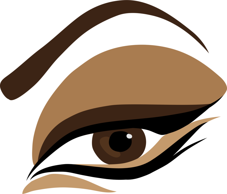 Eye Shadow Drawing Cartoon Face Free Commercial - Eye Makeup Clipart (875x750), Png Download