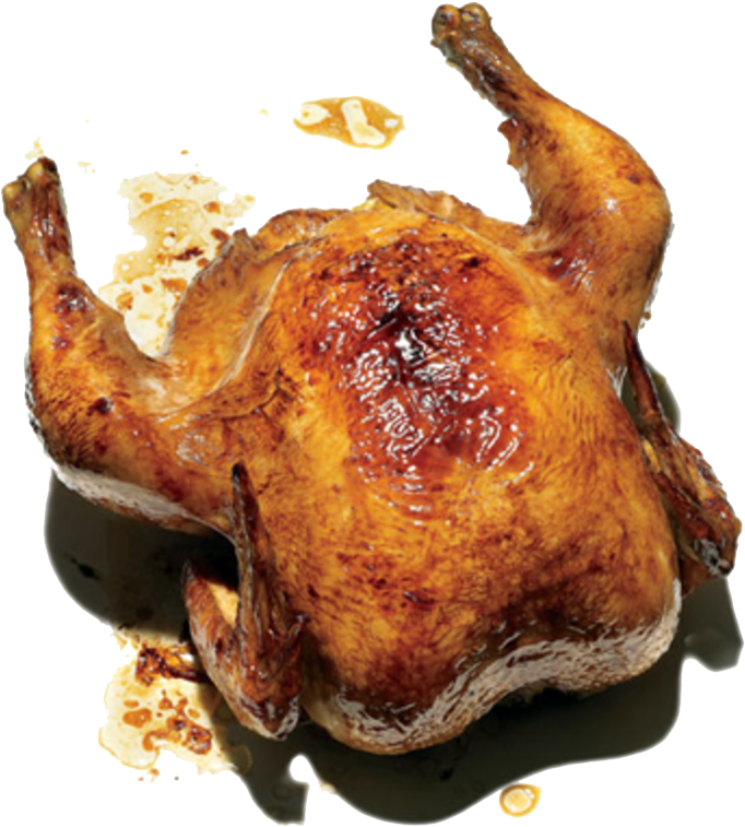 Cooked Chicken Transparent Png - Chicken Roasted Png (740x774), Png Download