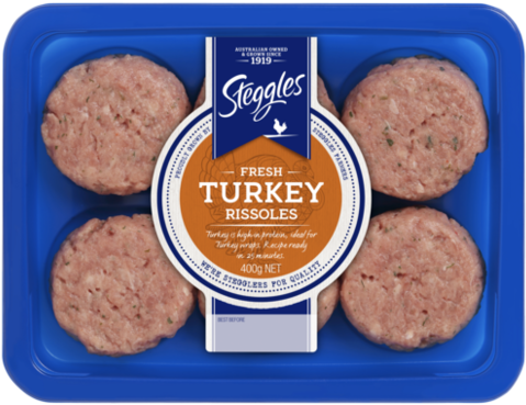 Turkey Rissoles Fresh - Steggles Turkey Rissoles (500x500), Png Download