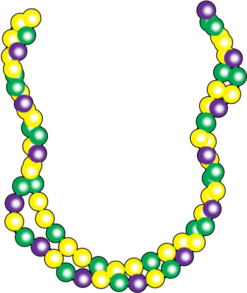 Picture Transparent Stock New Orleans Fat Tuesday Bourbon - Mardi Gras Beads Clipart (700x691), Png Download