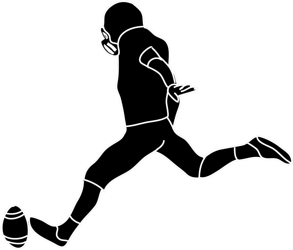 28 Collection Of Football Kicker Clipart - Silhouette American Football Png (1000x852), Png Download