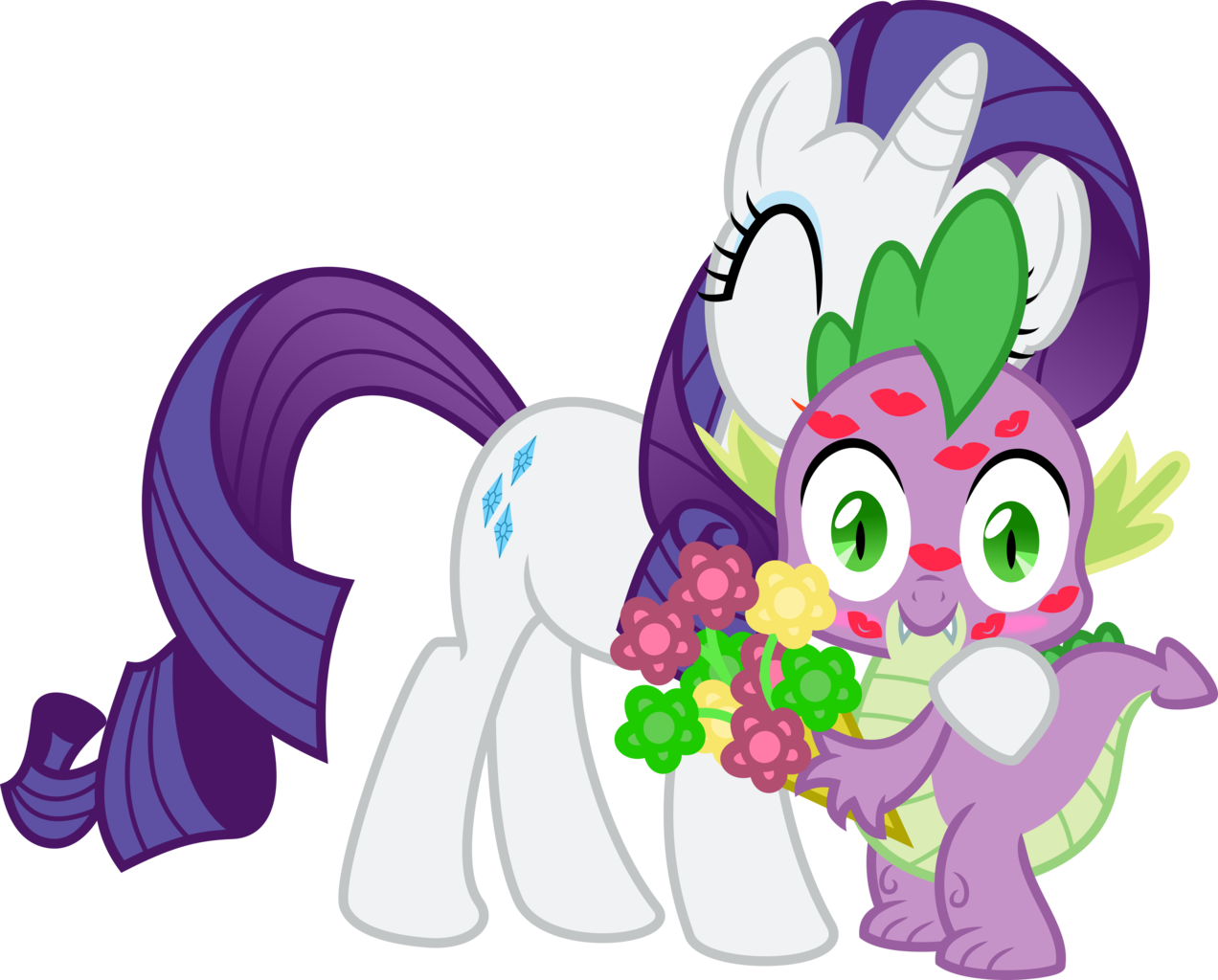 Sapphire-beauty0, Cute, Female, Flower, Hug, Kissing, - Rarity Vector (1272x1024), Png Download