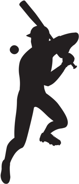 0, - Baseball Player Silhouette Jpg (269x600), Png Download