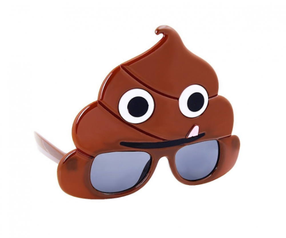 Poop Emoji Sunstache Sunglasses - Poop Glasses (1000x1231), Png Download