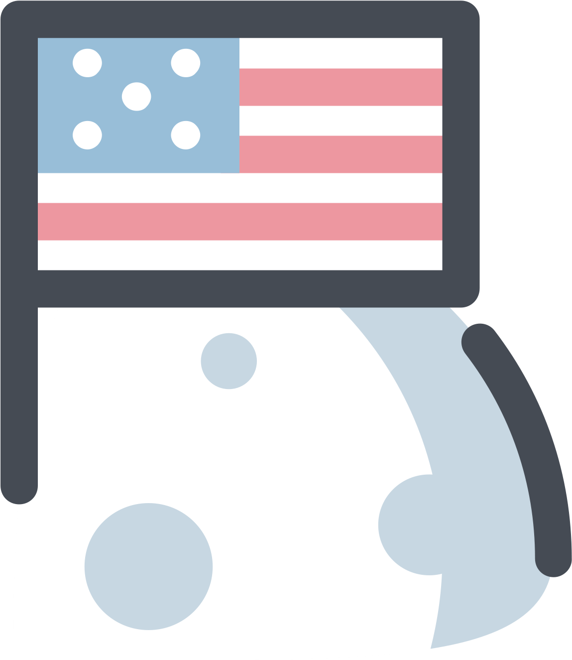 Flag On The Moon Icon - Icon (1600x1600), Png Download