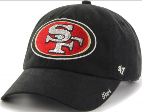 '47 Brand San Fransisco 49ers Nfl Sparkle Clean Up - '47 Women's San Francisco Sparkle Clean Up Black Adjustable (500x600), Png Download