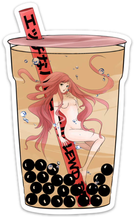 Pearl Tea / Boba / Bubble Tea Girl [sticker] - Sticker (1000x1000), Png Download