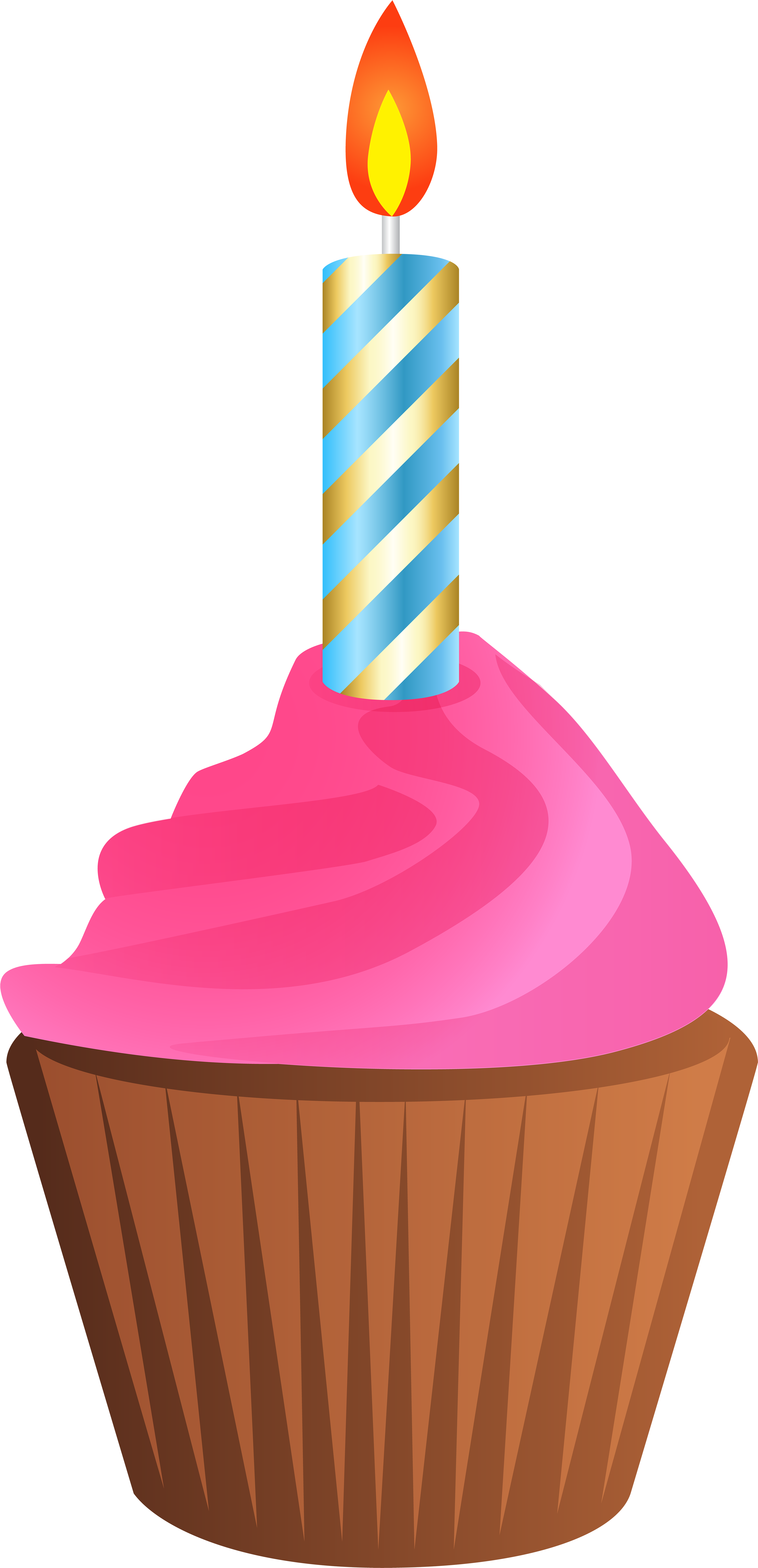 Candle Transparent Background Cupcake With Candle Png (3869x8000), Png Download