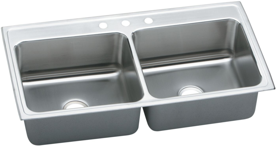 Pic Of 3h - Elkay Kitchen Sink Dlr Lustertone Deep Bowl Double (1000x479), Png Download
