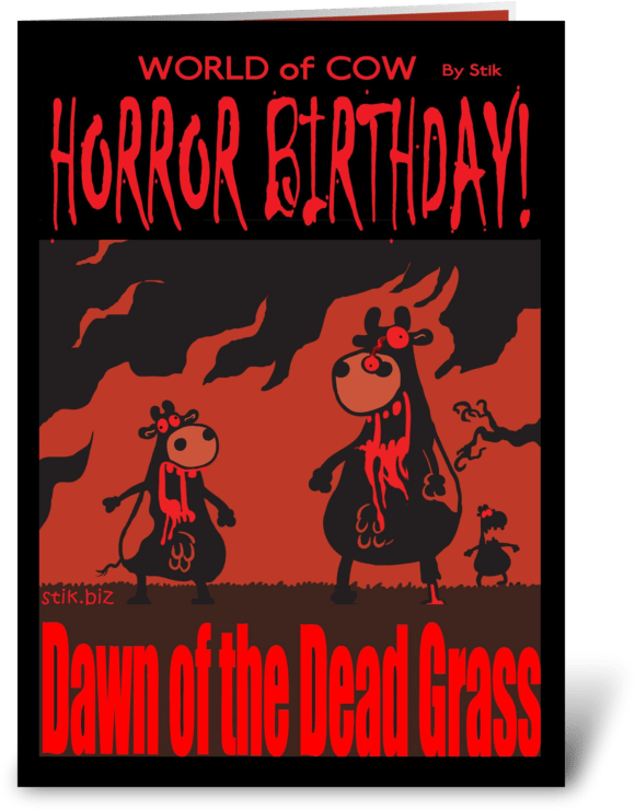 Dawn Of The Dead Grass Bd Card Greeting Card - Horror Birthday Cards (700x792), Png Download