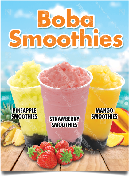 Bv-150 Assorted Boba Smoothies Poster - Smoothie Poster (600x600), Png Download