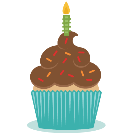 Vector Royalty Free Library Birthday Cupcake Svg Scrapbook - Birthday Cupcake Silhouette (432x432), Png Download