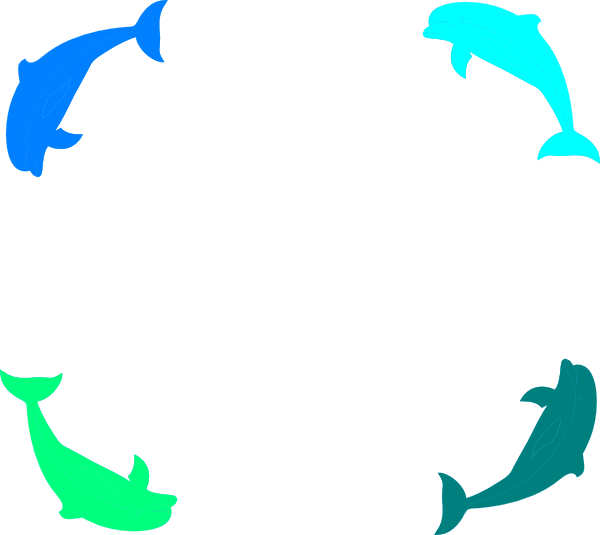 Dolphin Border Clip Art (600x535), Png Download
